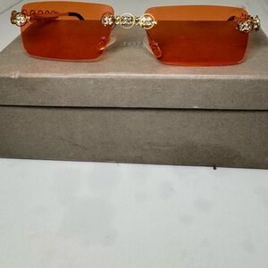 Orange Sunglasses with Gold Accents